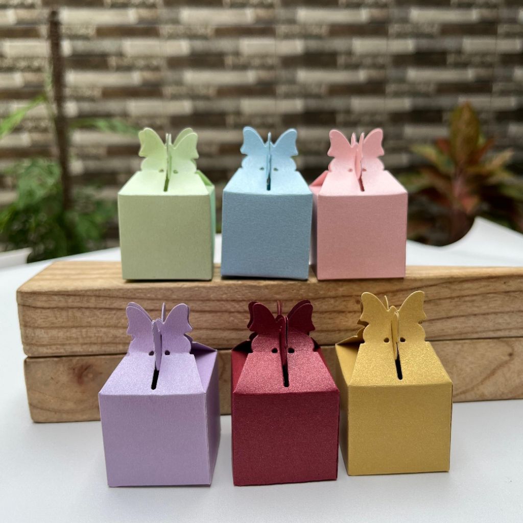 

Box souvenir kupu kupu 3,5x3,5x3,5cm, gift box, box permen, candy box