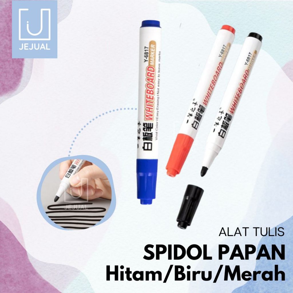 

SPIDOL Whiteboard Spidol Papan Tulis Warna Biru/Hitam/Merah Bisa di Hapus