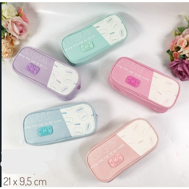 

Cindy Tempat Kotak Pensil Anak Case Pencil Lucu Korea Pouch Kanvas Warna Warni