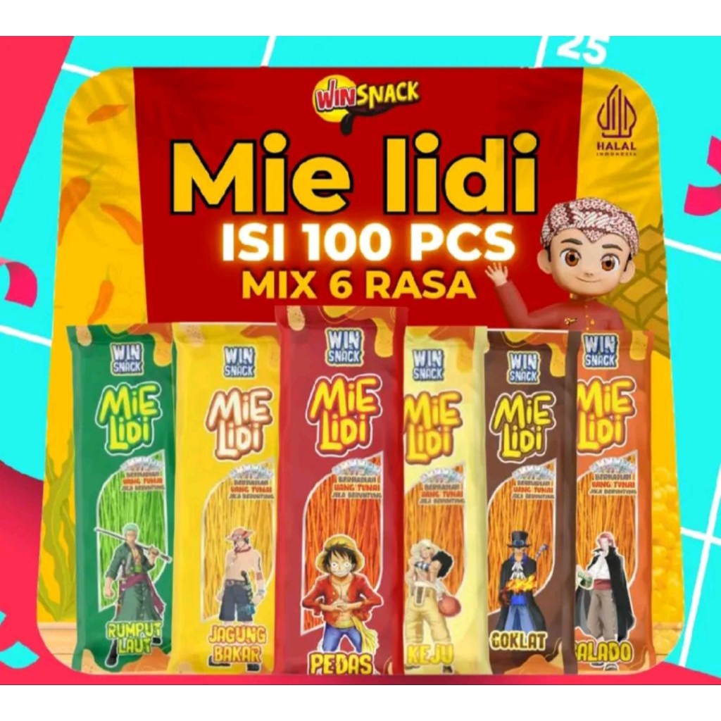 

mie lidi isi 100 mix 6rasa || mie lidi paket jualan