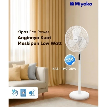 KIPAS ANGIN BERDIRI MIYAKO DENGAN REMOT KAS 1697 ORIGINAL