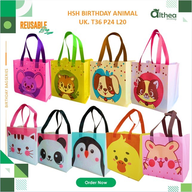 

[BISA CUSTOM] Goodie Bag Birthday Tas Spunbond Kotak Nasi Uk 20x20 Tas Birthday Party Ukuran 36x24x20