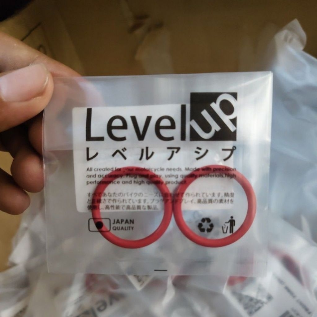2pcs level up oring pemanis shock depan oring as shock merah ukuran as 26mm motor matic dan bebek ha