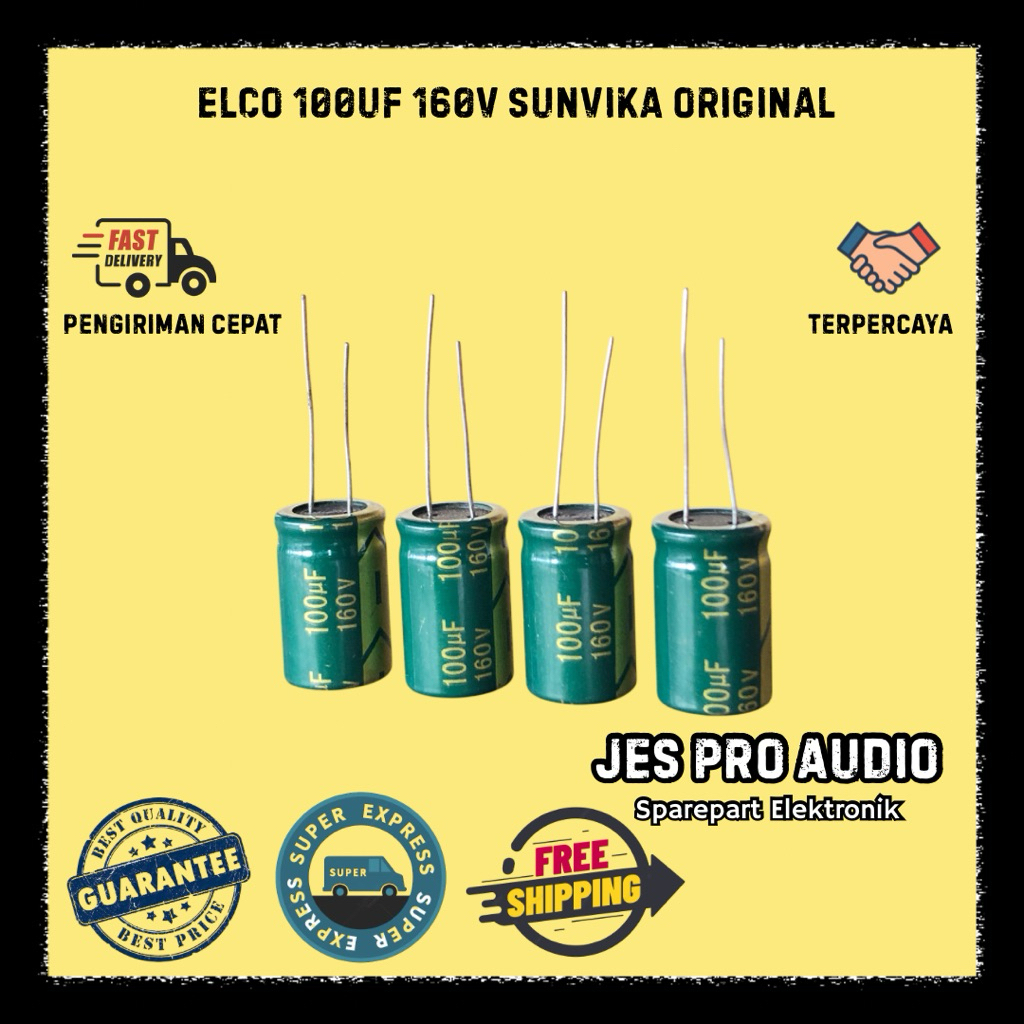 ELCO 100UF 160V SUNVIKA ORIGINAL