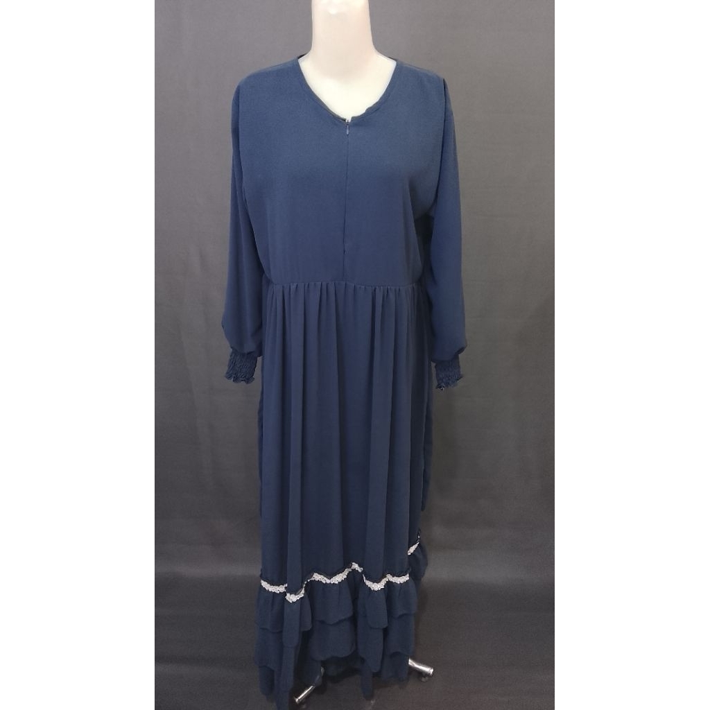 Gamis ceruti renda bawah