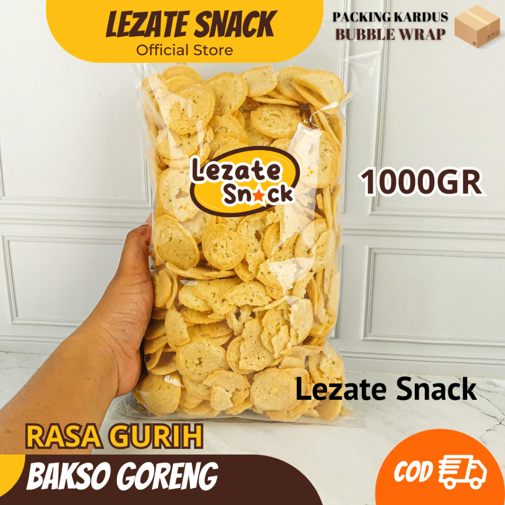 

Keripik Bakso Goreng Pipih 1KG Basreng Kiloan Murah Renyah Gurih / Basreng Koin Mekar Original Pedas Daun Jeruk Lezate Snack WAP SHOP