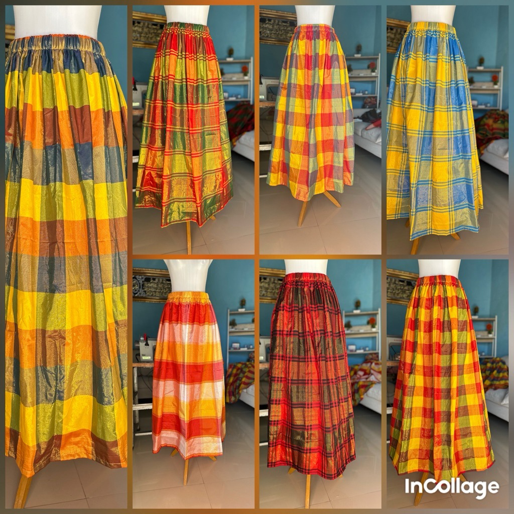 Rok tenun Sutera Genggang Bugis dan  tenun Sutera Bordir asli