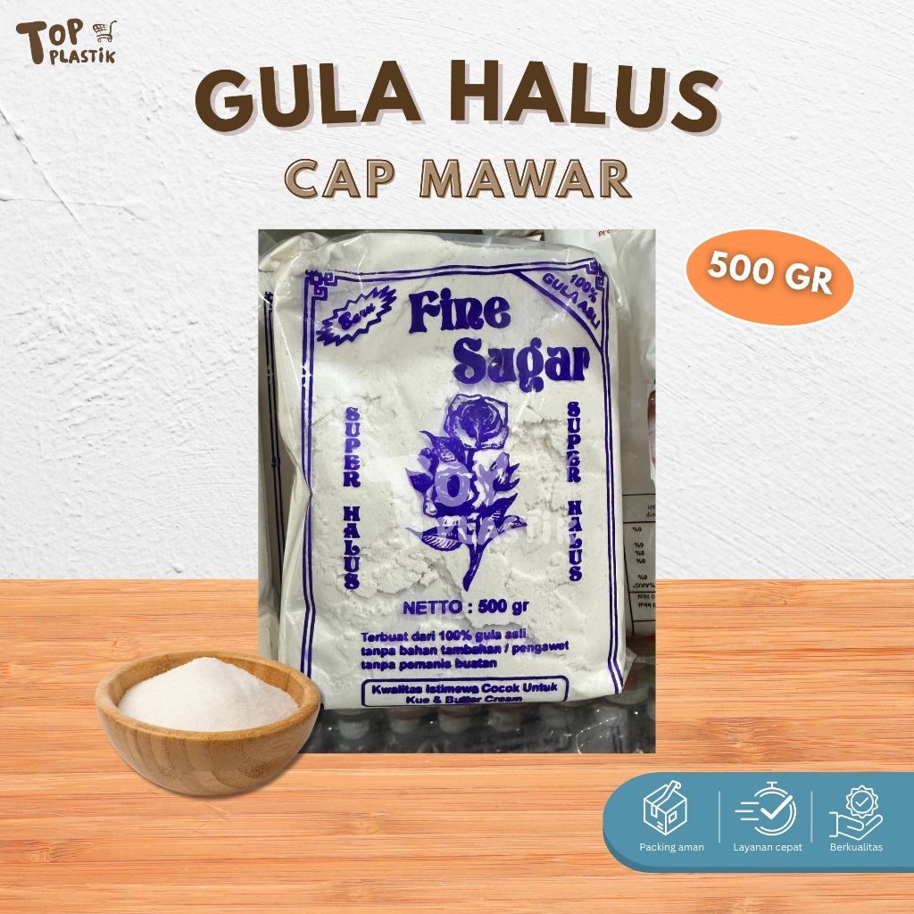 

Mawar Fine Sugar 500gr / Tepung Gula cap mawar