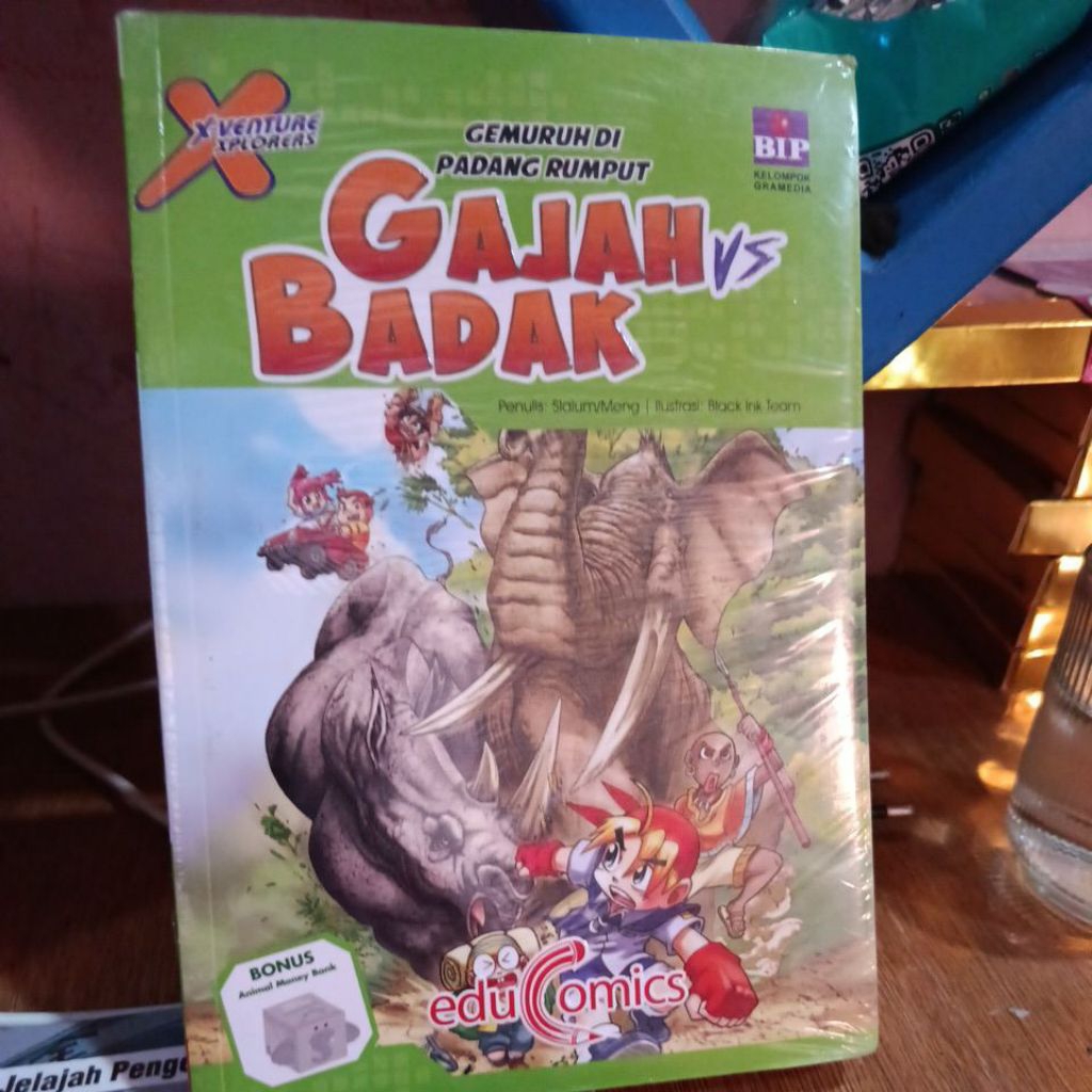 X-VENTURE XPLORERS. GEMURUH DI PADANG RUMPUT GAJAH VS BADAK. EDUCOMICS. PROMO. komik