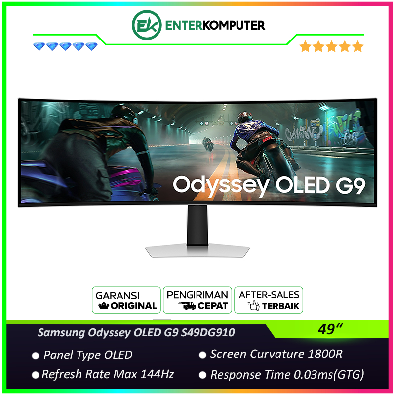 Samsung Odyssey OLED G9 S49DG910 49" Dual QHD OLED 144Hz HDR400 Curved Gaming Monitor / Monitor 49 i