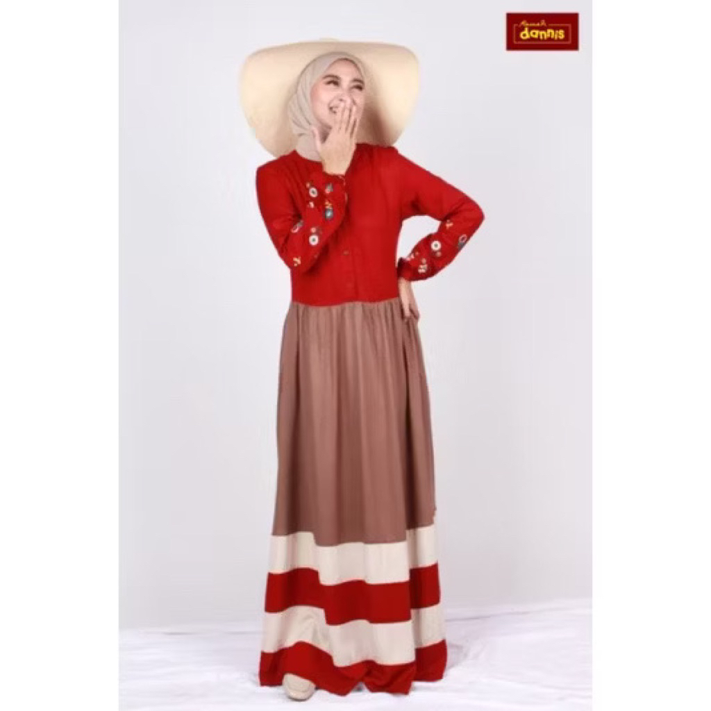sale 30% / A210623 / abaya dannis / bordir / abaya santai / baju muslim perempuan / baju ngaji / baj