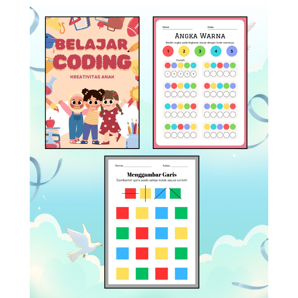 

BELAJAR - CODING - LEMBAR KERJA - WHORKSHEET - AKTIVITAS BELAJAR - MENGENAL - ANAK PAUD - TK