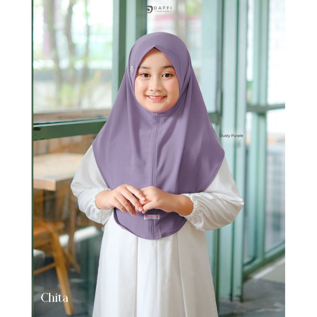 CHITA KIDS Daffi Hijab Khusus Warna Putih Hitam Maroon Seragam Jilbab Kerudung Sekolah Anak SD TK PA