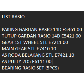 BAGIAN GARDAN RASIO FULL SET ORIGINAL YAMAHA MIO SPORTY SMILE SOUL