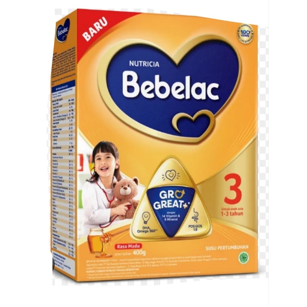 

Bebelac 3 susu bubuk pertumbuhan untuk anak usia 1 - 3 tahun 400 gr