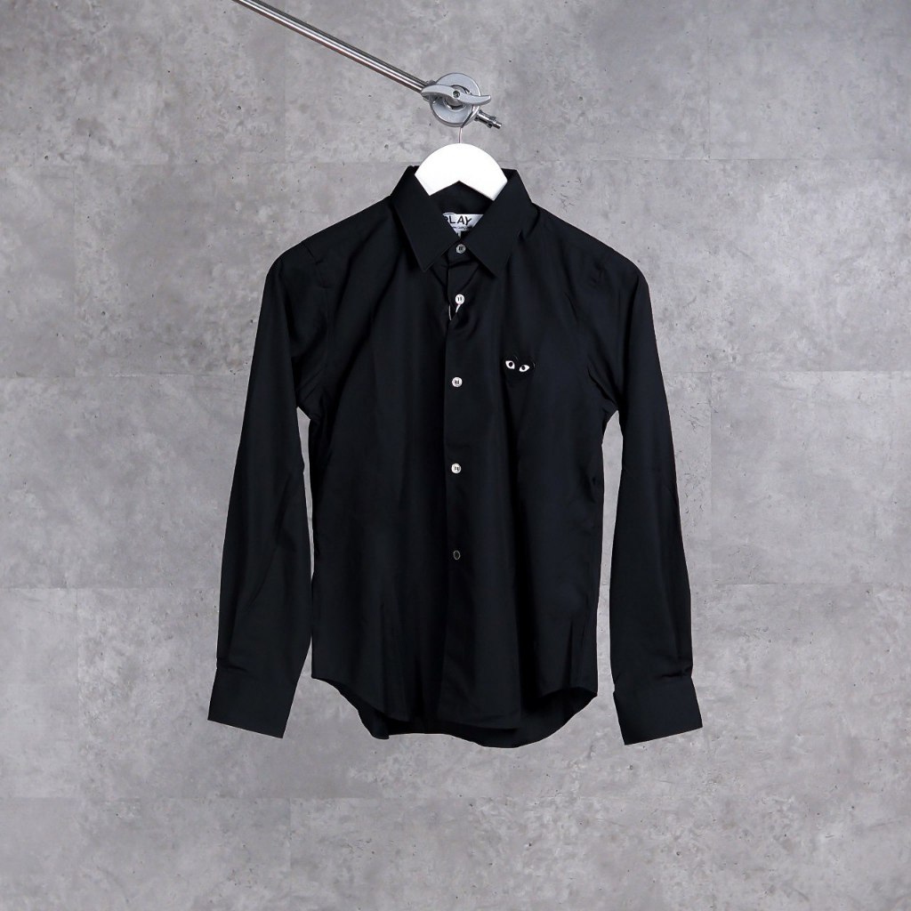 Kemeja CDG PLAY BLACK HEART BLACK LONG SHIRT 100% ORIGINAL