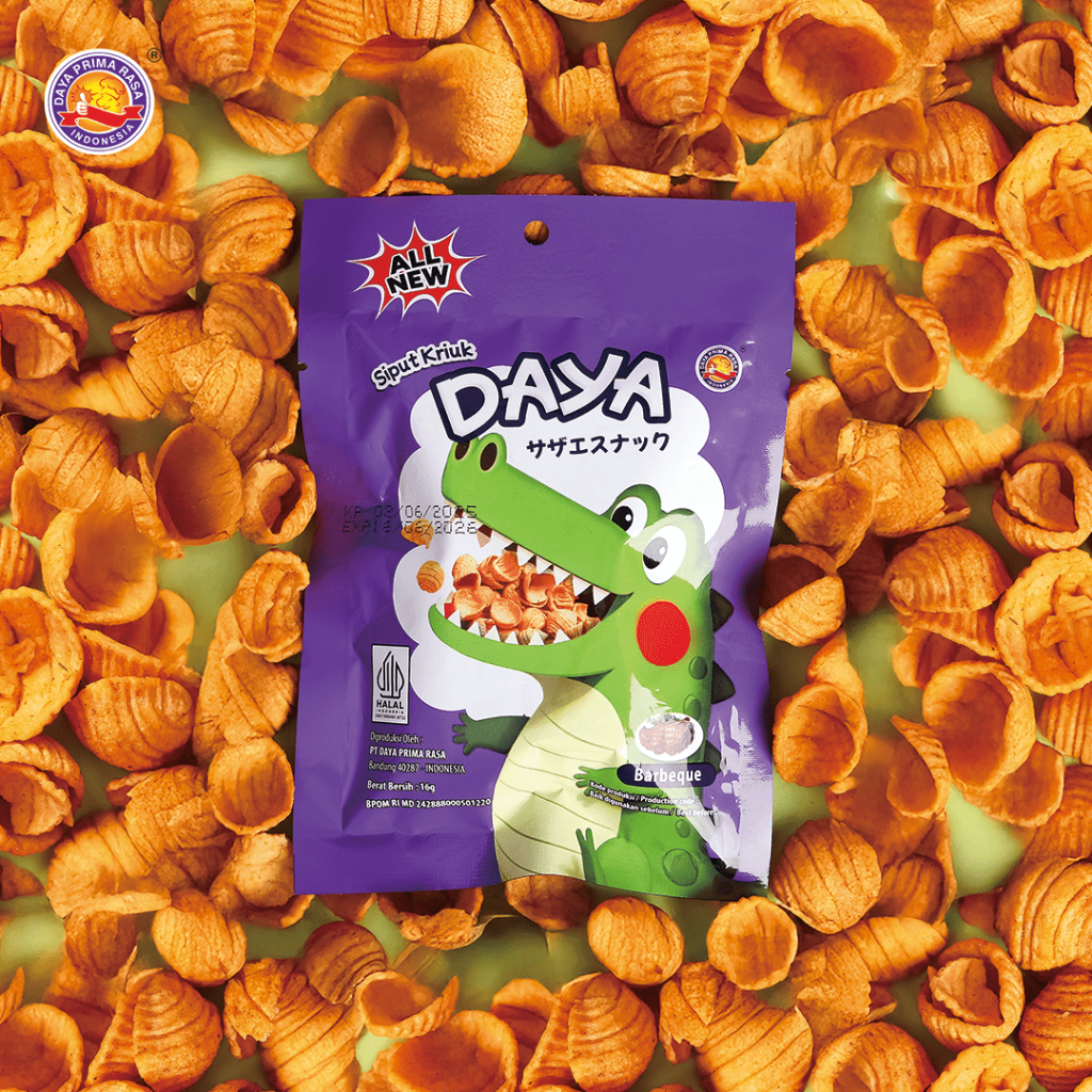 

DAYA Snack Crispy Chips Siput Kriuk Snack Rasa Barbecue Crispy Chips 16gr Pocker Size Siput Kriuk