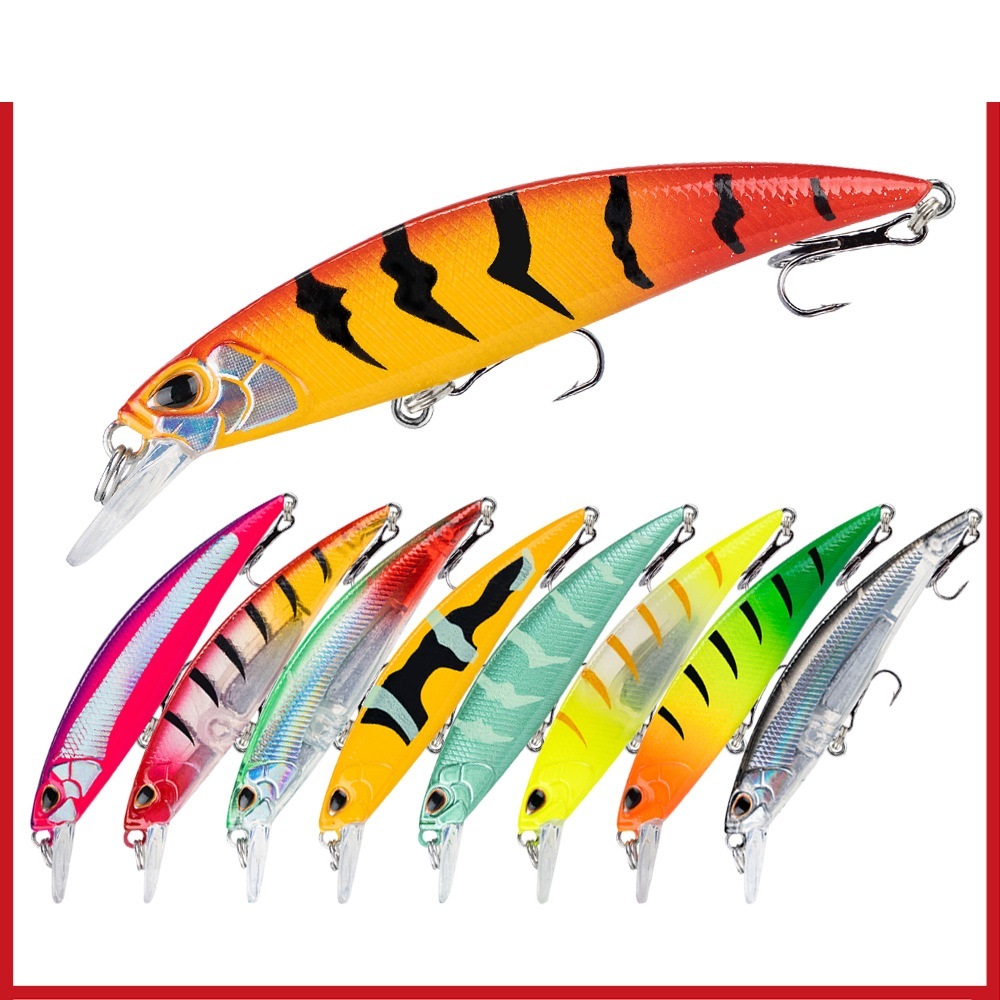 M 8,1cm 9,1gr Umpan Pancing Minnow Sinking 8,1 cm 9,1 gram ultralight fishing lure mancing casting