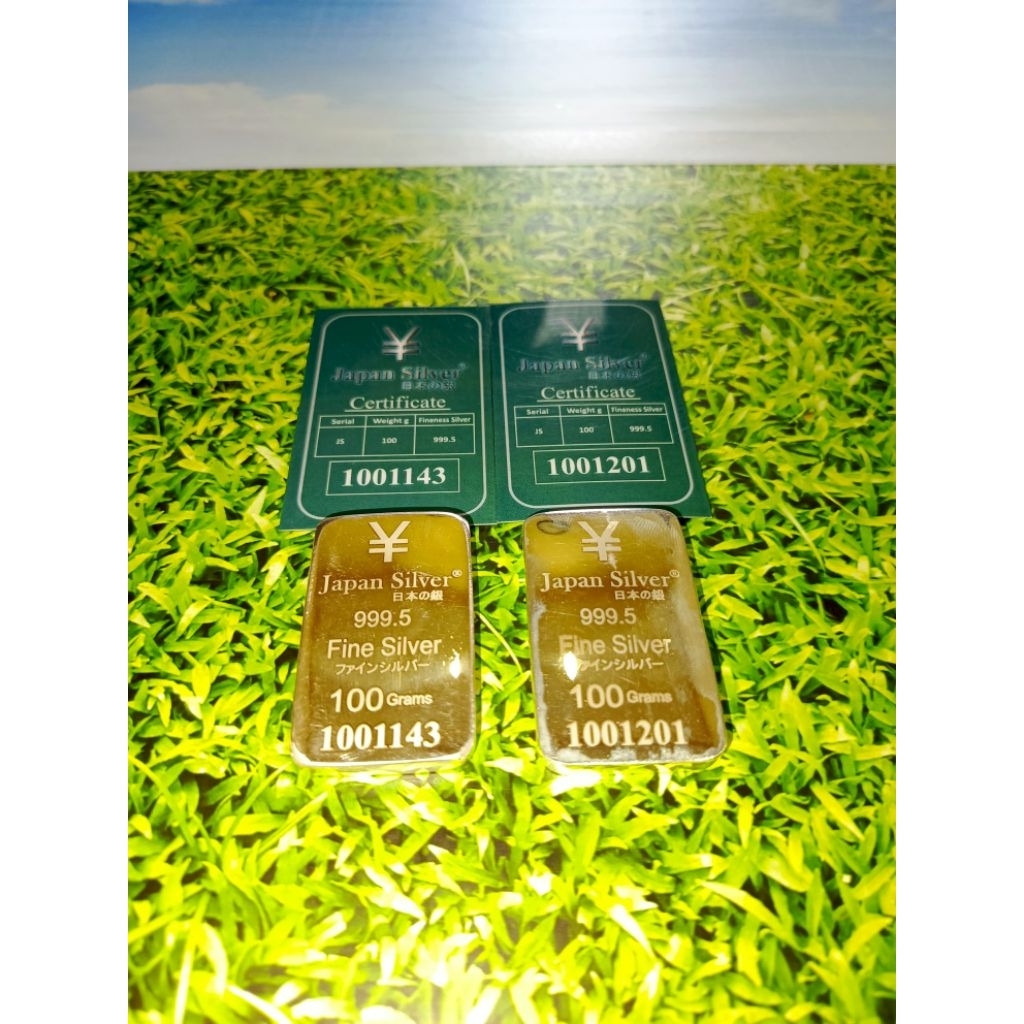 Perak Batangan / Silver Bar / Perak Murni / Fine Silver Japan Silver 100 gram