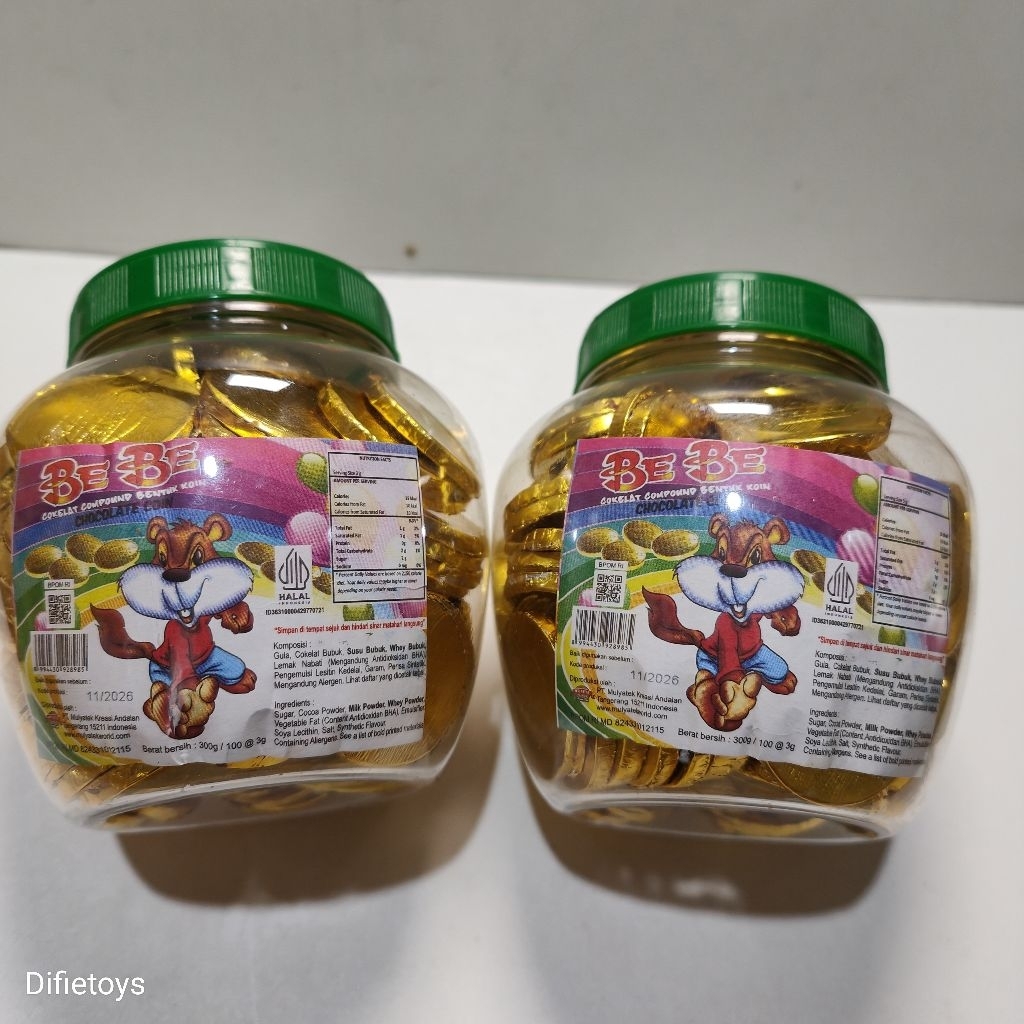 

100 permen be be chocolate coin Snack coklat koin gurih