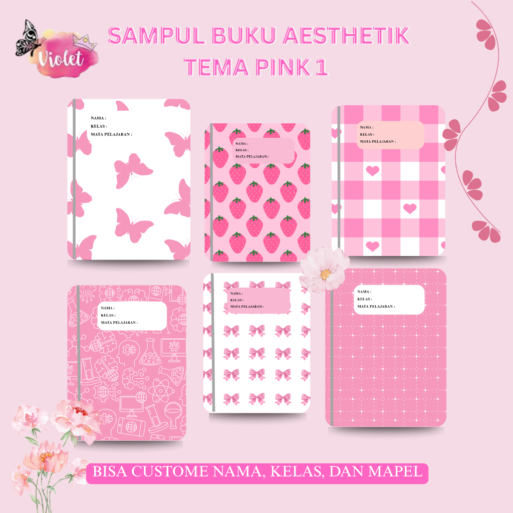 

SAMPUL BUKU AESTHETIC - PINK 1 (BISA TULIS NAMA, KELAS, MAPEL GRATIS)