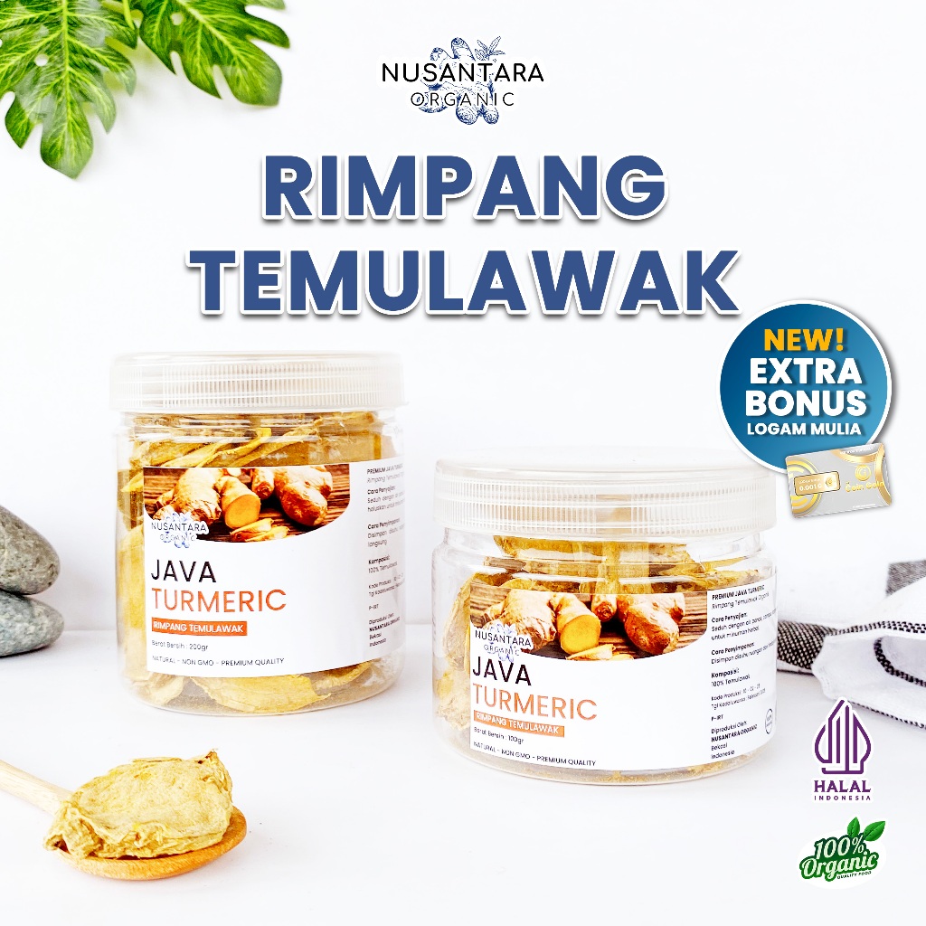 

Nusantara Organic Temulawak Kering Dried Curcuma Slice Herbal Rempah Masak Tradisional Alami