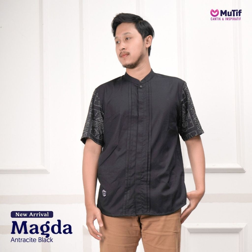 COUPLE MUTIF FARLENZIA MAGDA GAMIS KOKO HITAM MUTIF STORE WINONG