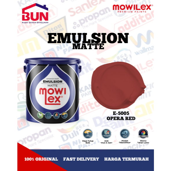 Mowilex Emulsion Cat Tembok Interior 2,5 Liter - OPERA RED (TINTING)