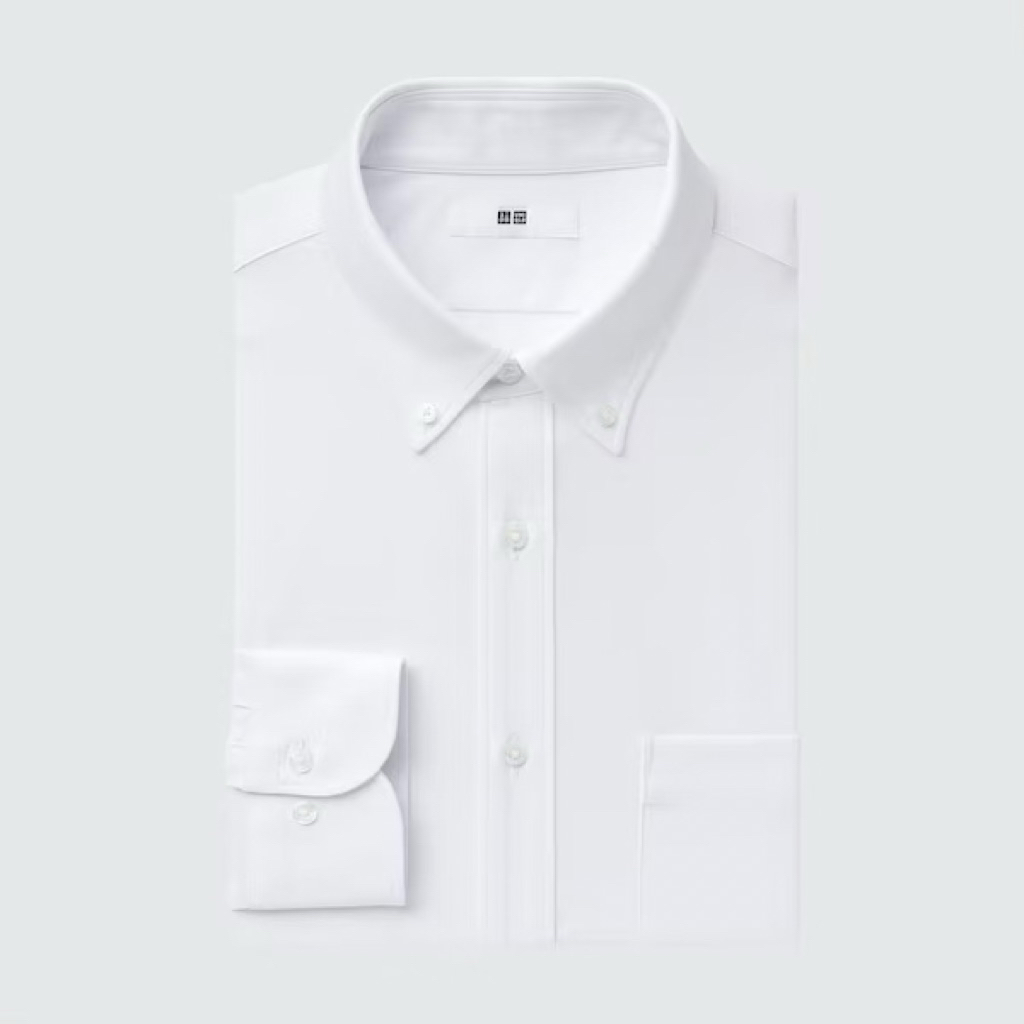 (ORIGINAL SECOND) UNIQLO / Kemeja Putih Pria Lengan Panjang - Formal atau Casual - Size S slim fit