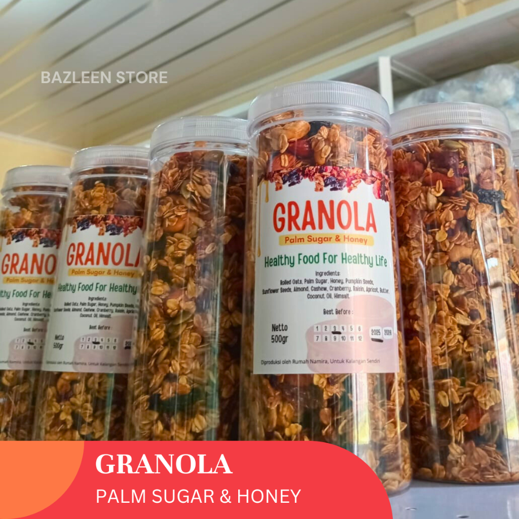 

Granola Palm Sugar & Honey| Granola Home Made Sehat – Manis Alami Gula Aren & Madu | Camilan Diet – Kemasan Pouch / Toples