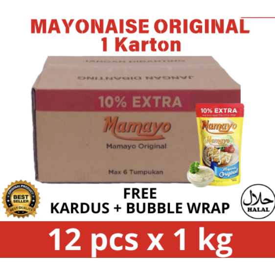 

Mayonaise Mamayo 1 Ctn Isi 12 Pcs 1kg Halal Tahan Lama