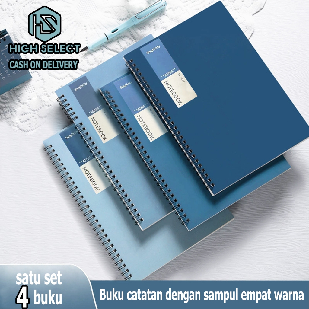 

HIGH SELECT 1 Set 4 Buku A5/B5 Buku Spiral Buku Catatan Buku Catatan Sederhana Notebooks