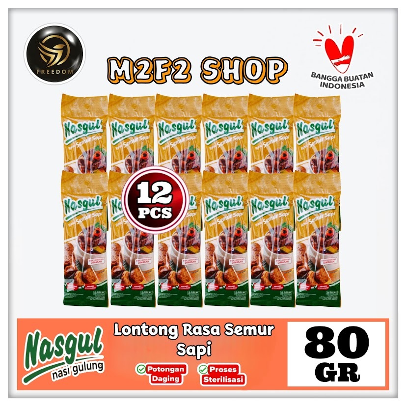 

Nasgul Nasi Gulung Rasa Semur Sapi | Lontong - 80 gr (Kemasan 12 Pcs)