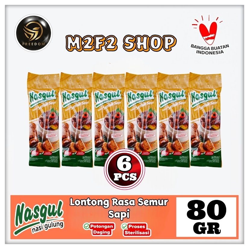 

Nasgul Nasi Gulung Rasa Semur Sapi | Lontong - 80 gr (Kemasan 6 Pcs)
