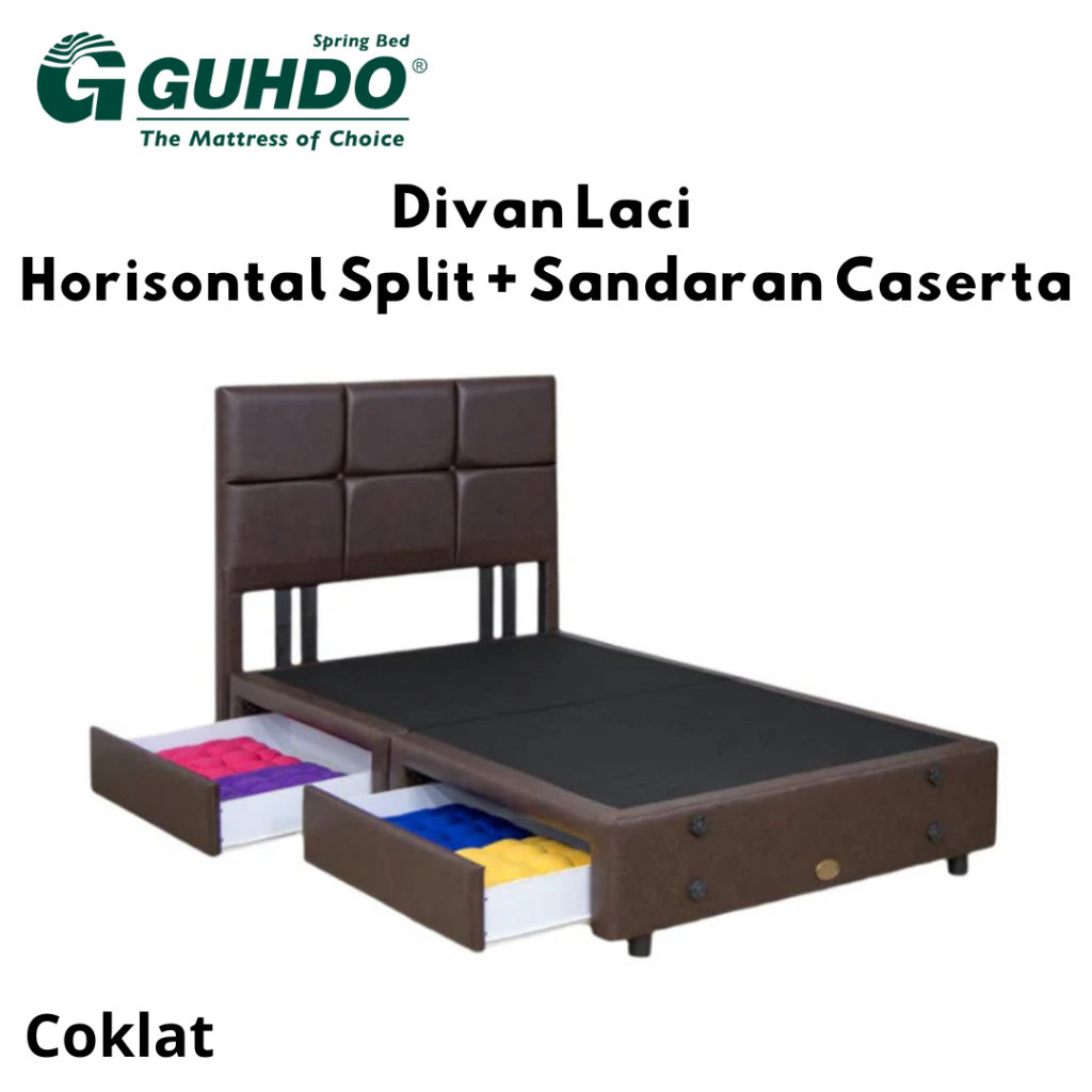 Divan Laci Horizontal Split dan Sandaran Caserta Guhdo [Tanpa Kasur]