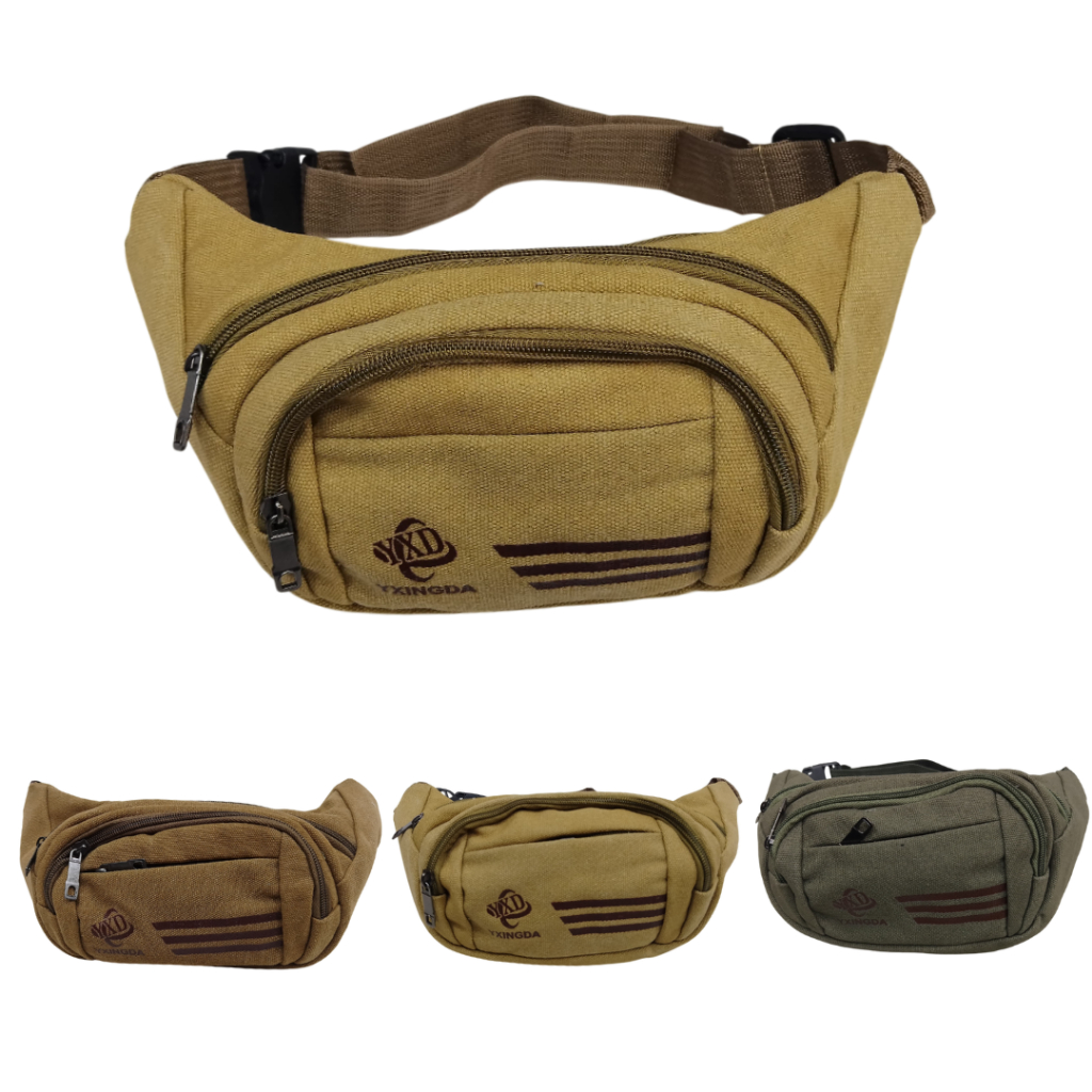 Tas Selempang Pria Kain | Tas pinggang Cowok kanvas waistbag pria kanvas slempang kanvas | Tas Multi