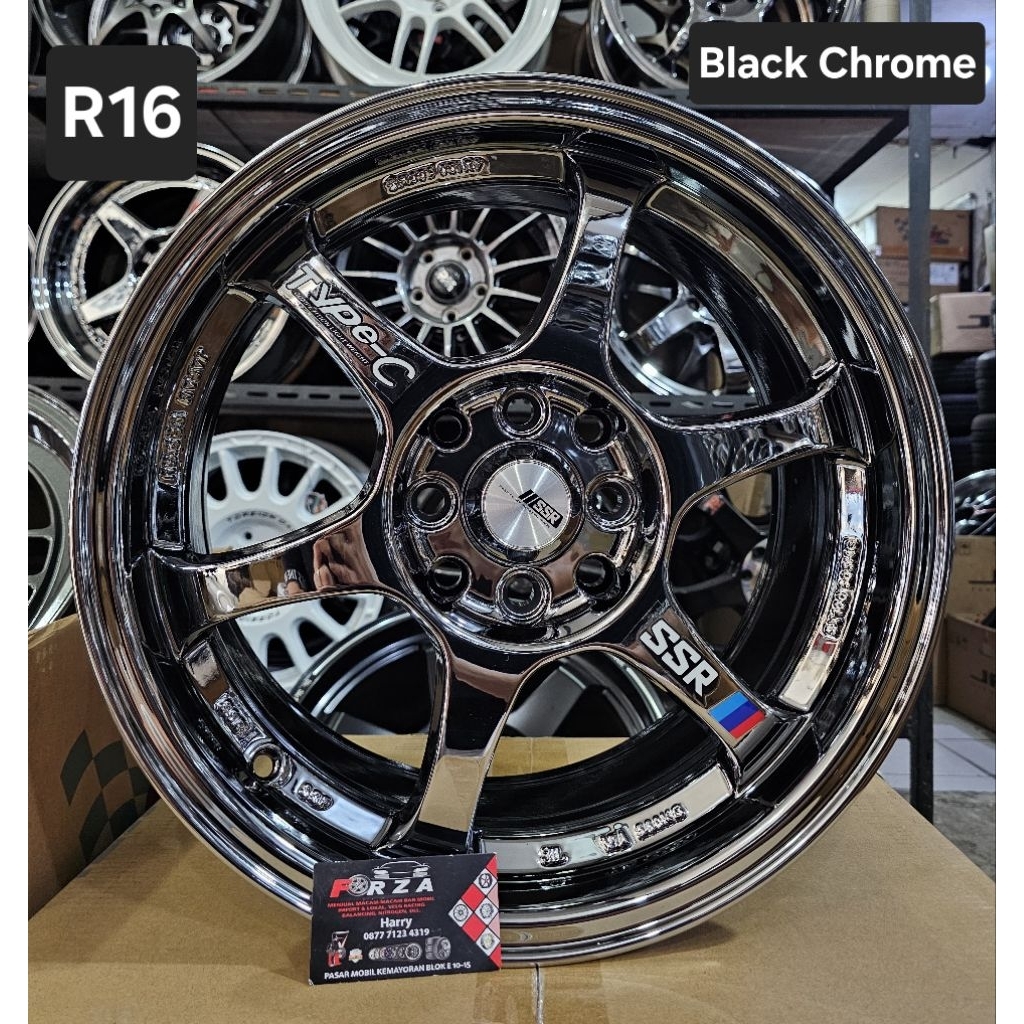 J510 SSR TypeC R16 PCD4x100/114.3 Black Chrome. Lebar 7 ET 38