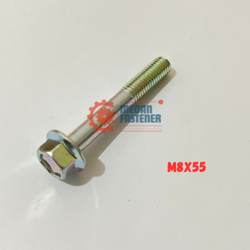 Baut Flange Bolt M8x55 Putih Baut 12 Panjang 5.5cm