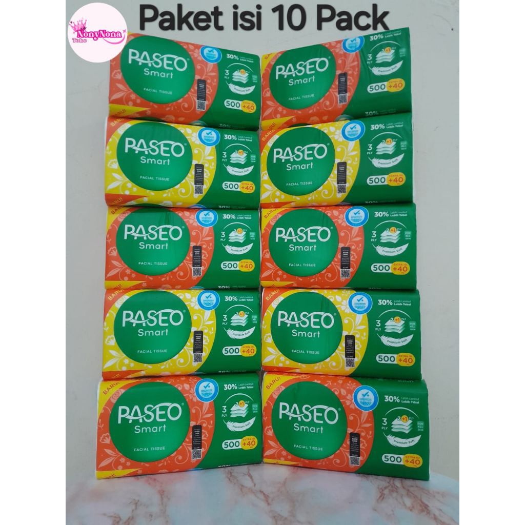 tissue paseo isi 250 sheet paket isi 10 pack