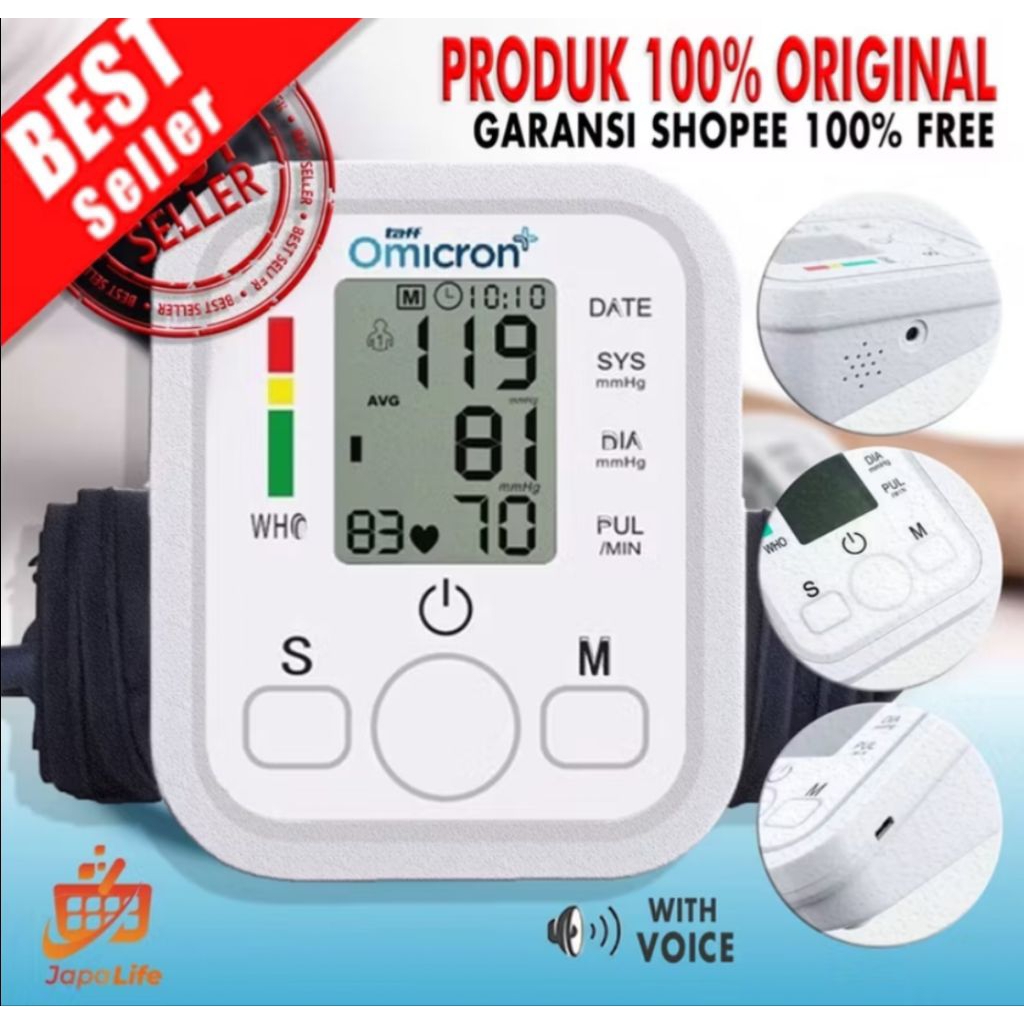 Taff Omicron Tensi meter digital alat tensi bahasa indonesia