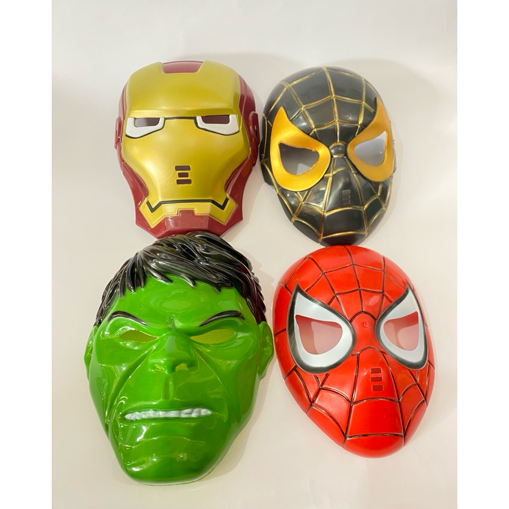 Topeng Mainan anak anak IronMan , Hulk , Spiderman merah/hitam