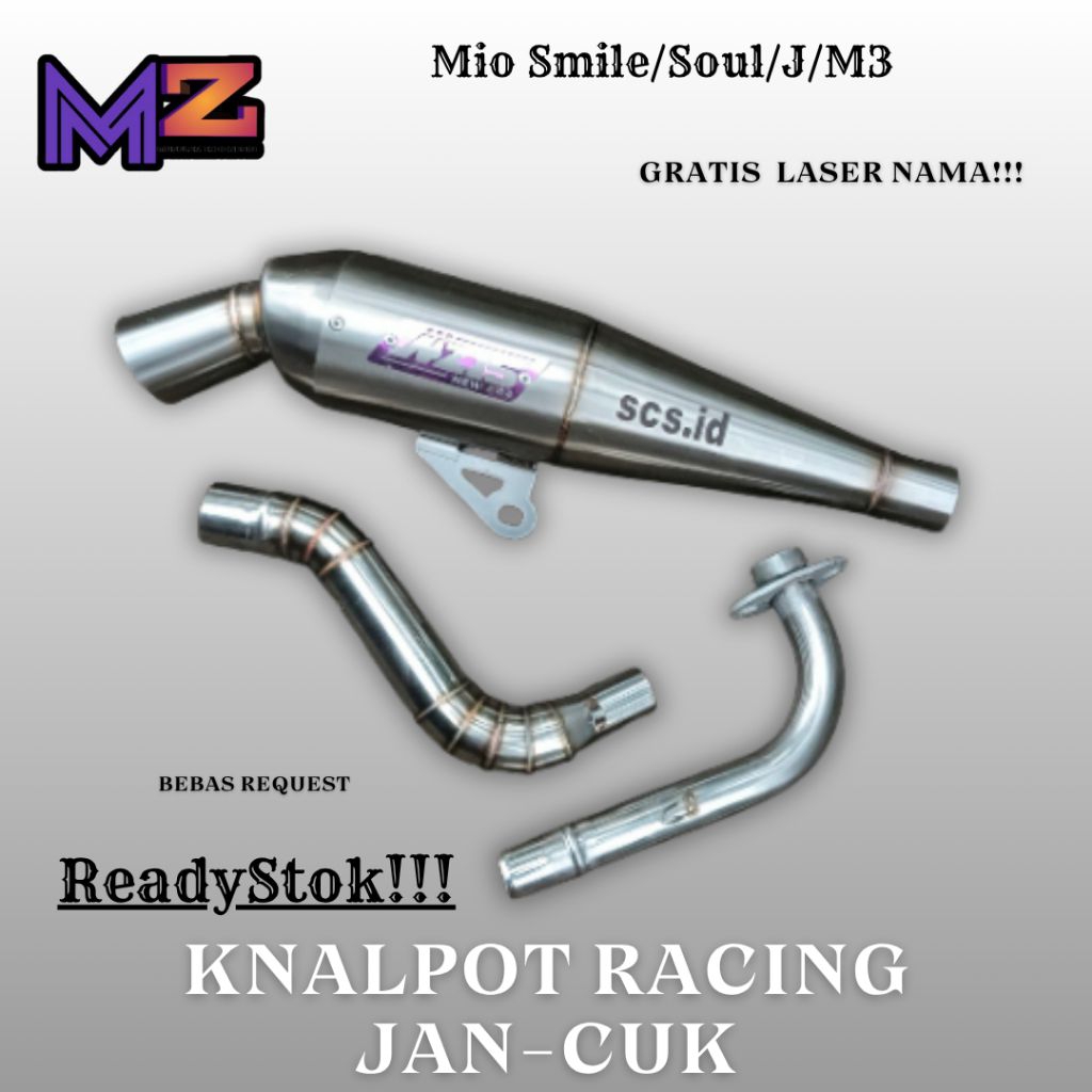 Readystock Knalpot racing Mio sporty Thailand style Original mz muffler id