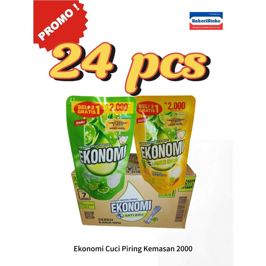 PROMO 24PCS Ekonomi Cuci Piring Kemasan 2000 / Sabun Cuci Piring Ekonomi Kemasan 2000