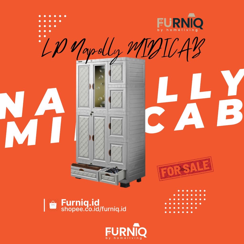 FURNIQ.ID - NAPOLLY - LEMARI PAKAIAN - LEMARI PLASTIK - LEMARI NAPOLLY - LEMARI BAJU 5 PINTU - LEMAR