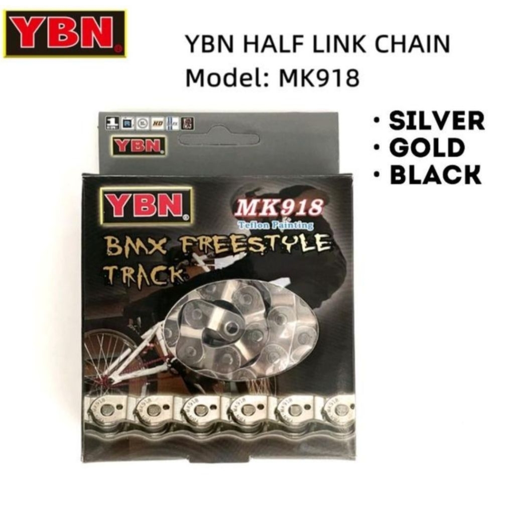 rantai sepeda fixie bmx YBN MK918 halflink hitam