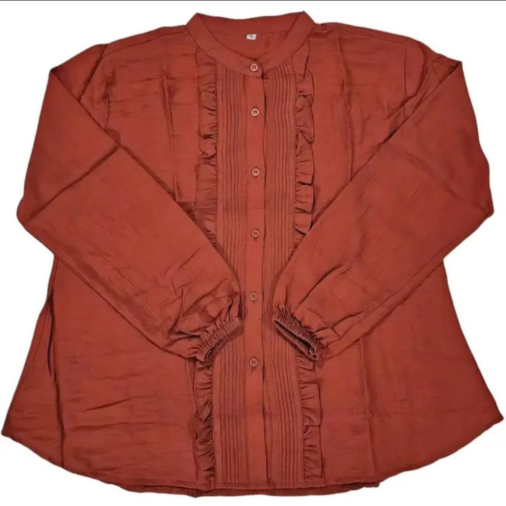 BloUse Senorita BahanCrinkle Airflow, Baju Wanita Unik Formal
Variasi Ruffle Kancing Nyaman untuk di