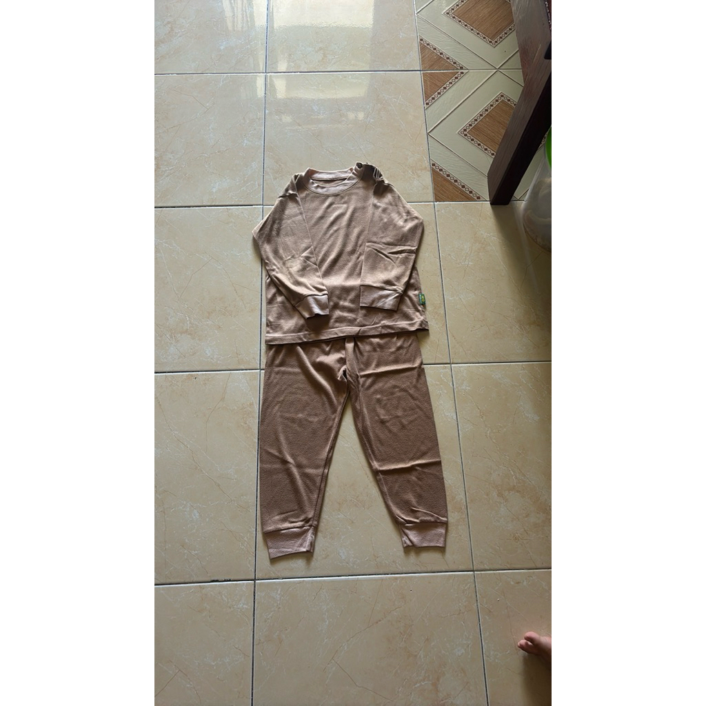 Setelan panjang anak moms gift coklat