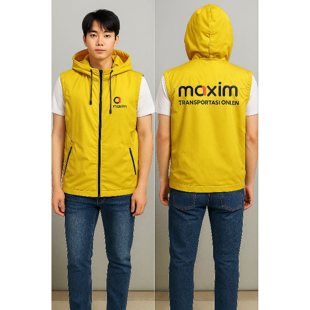 Vast Rompi Pria Driver Maxim/Vest Rompi Polos Bahan Parashut/Vest Rompi tahan angin tebal nyaman saa