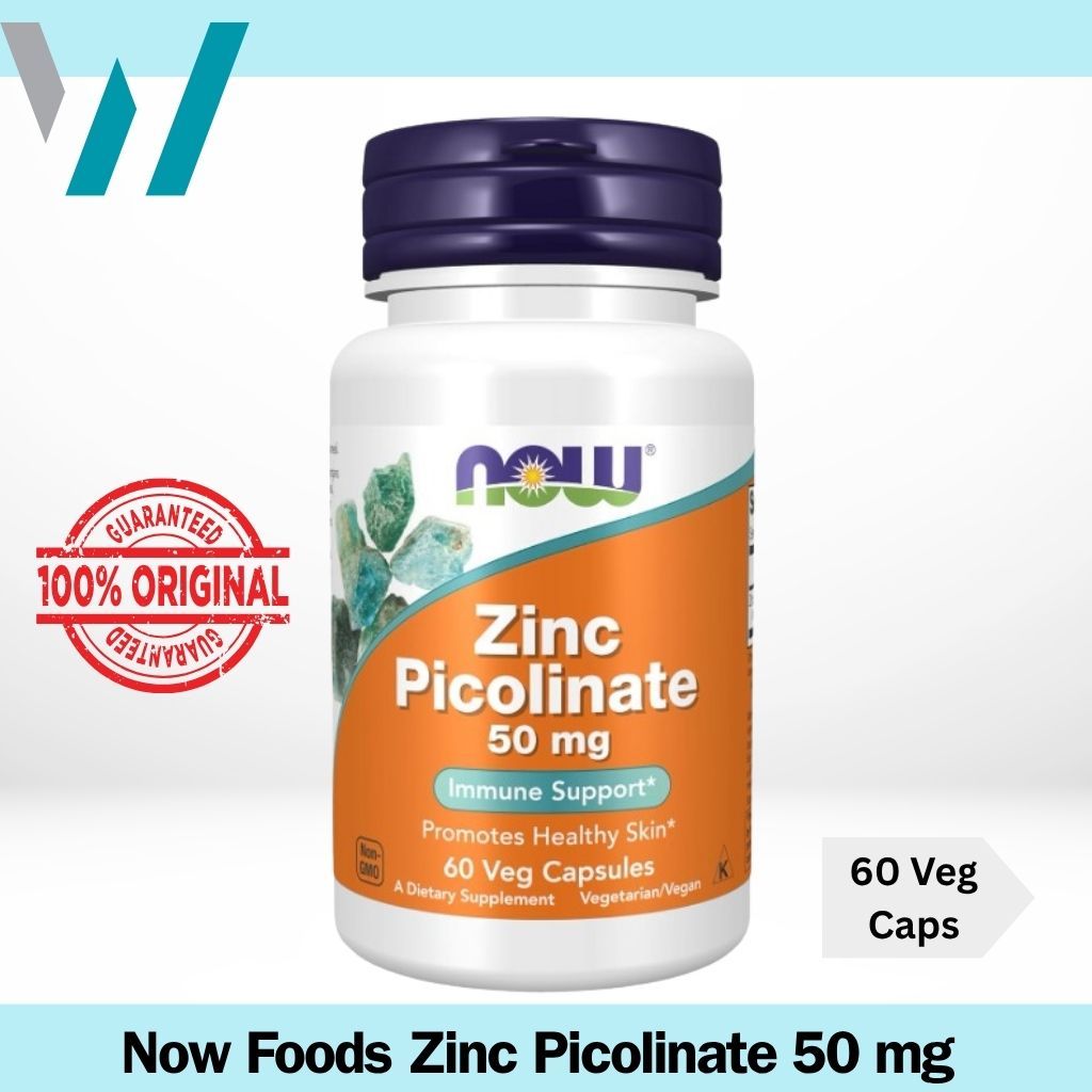 Vitamin Now Foods Zinc Picolinate 50 mg Suplemen Enzyme 120 60 Veg Capsule