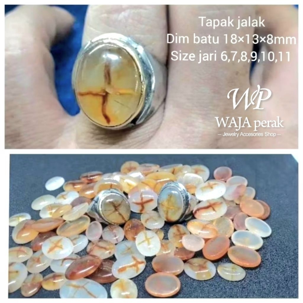 CINCIN BATU TAPAK JALAK CRYSTAL NATURAL ALAM
